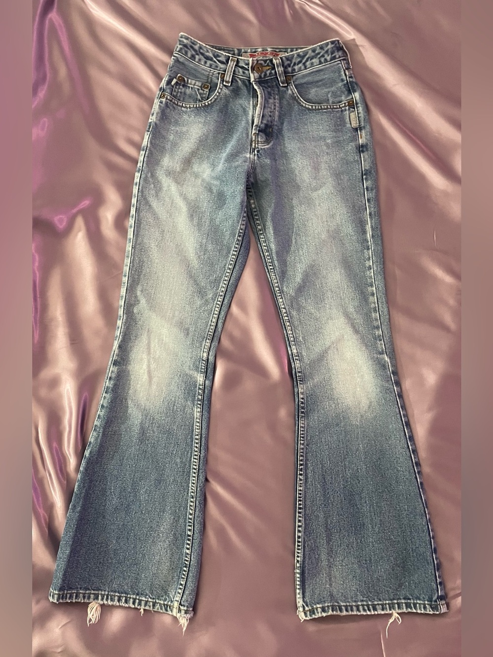 Vintage y2k 90âs Silver Jeans High Rise Flared size 24